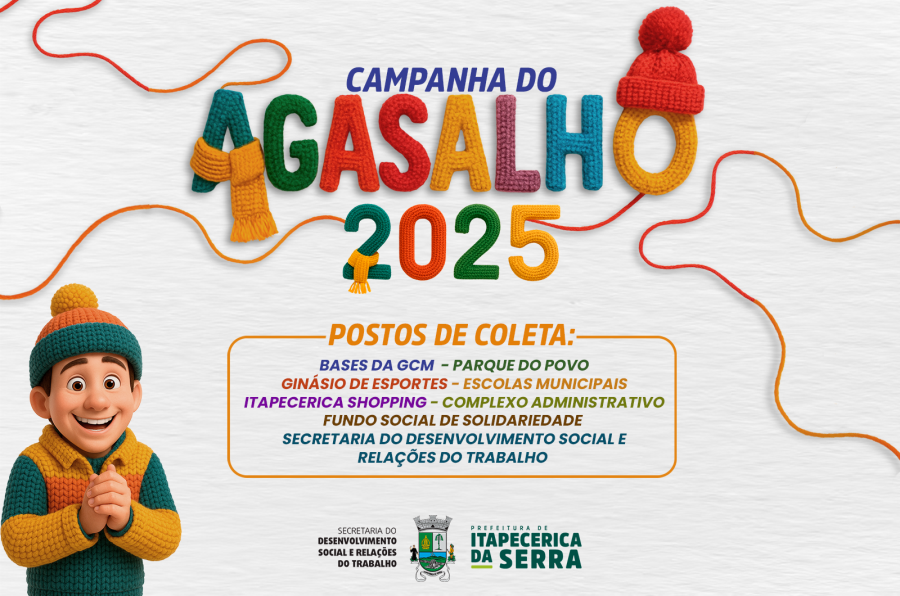 Campanha do Agasalho 2025: Prefeitura arrecada cobertores e roupas de frio para pessoas em situação de vulnerabilidade