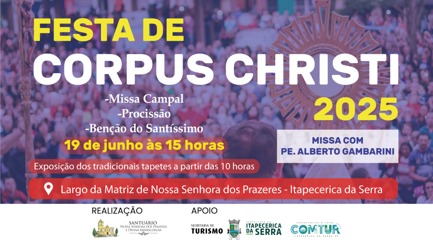 Itapecerica da Serra celebra Corpus Christi com confecção e visitação dos tradicionais tapetes na quinta-feira, 19 de junho