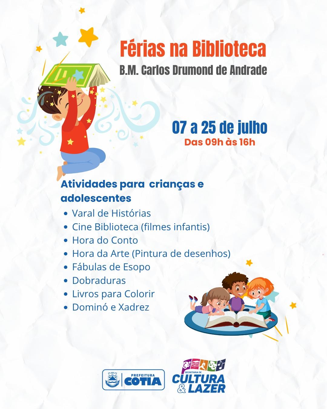 Caucaia do Alto tem programação ‘Férias na Biblioteca’ até o dia 25/07