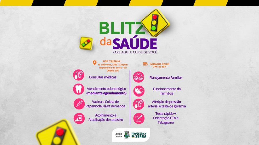 Itapecerica da Serra: Autarquia promove Blitz da Saúde neste sábado no Crispim